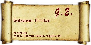Gebauer Erika névjegykártya